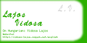 lajos vidosa business card